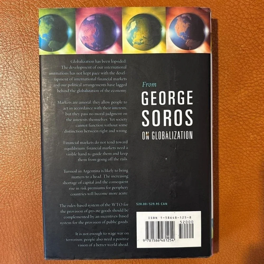 On Globalization by George Soros Hardcover Book Neoliberalism Dark Money Politic